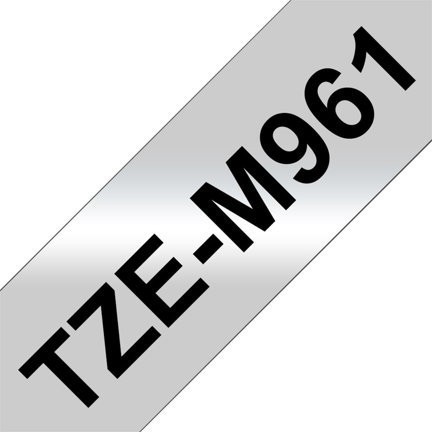TZe tape 36mmx8m black/silver mat