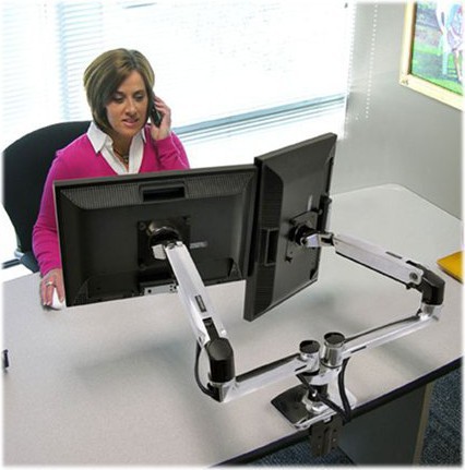 ERGOTRON LX Dual Side-by-Side Arm silver