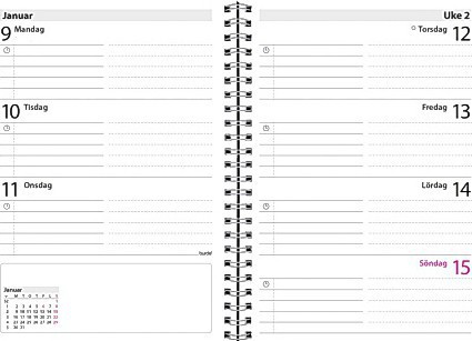 ukekalender grieg ariane a6 2019 rosa ukekalender 2019