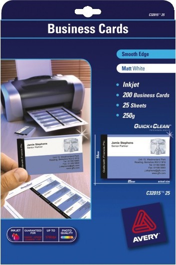 BildeVisittkort Avery Inkjet 85x54 260g (200 stk)