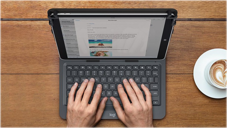 10'' Universal Folio w/Keyboard, Black (Nordic)