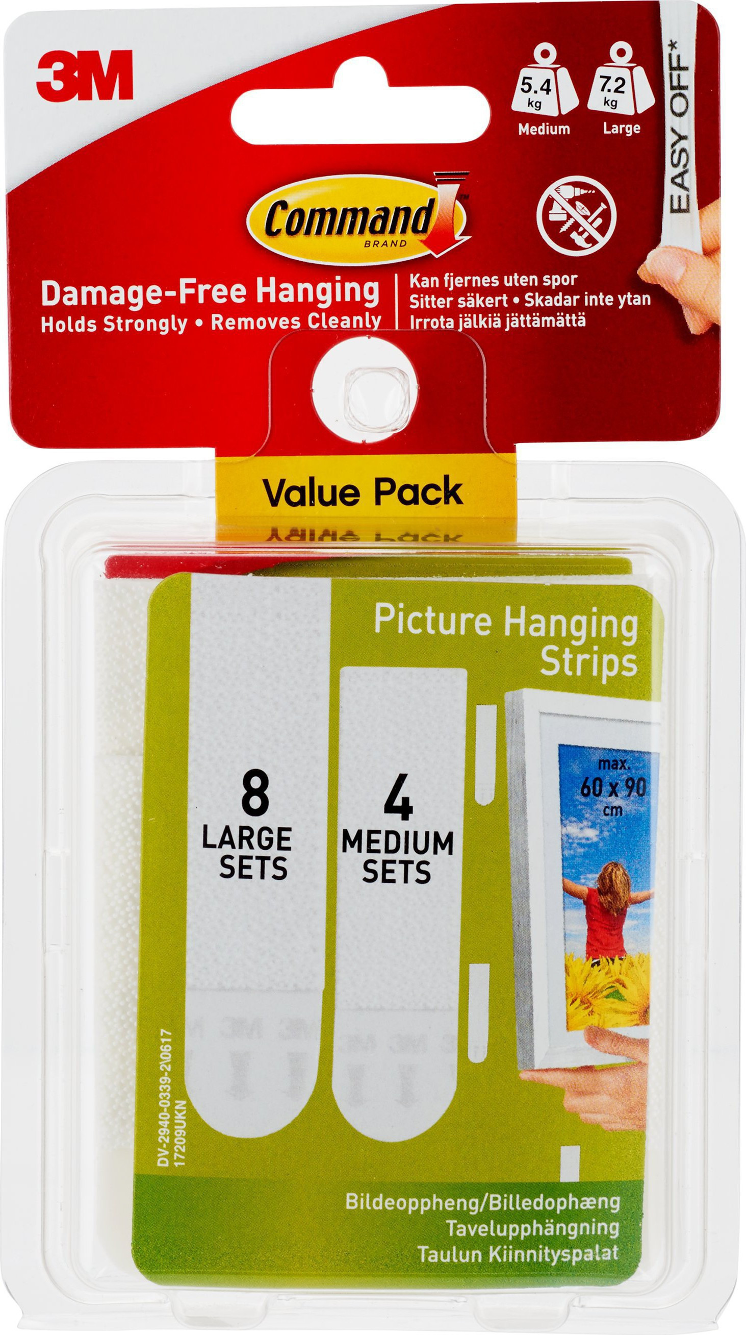 BildeCommand strips til bildeoppheng Value Pack, hvit, Medium og