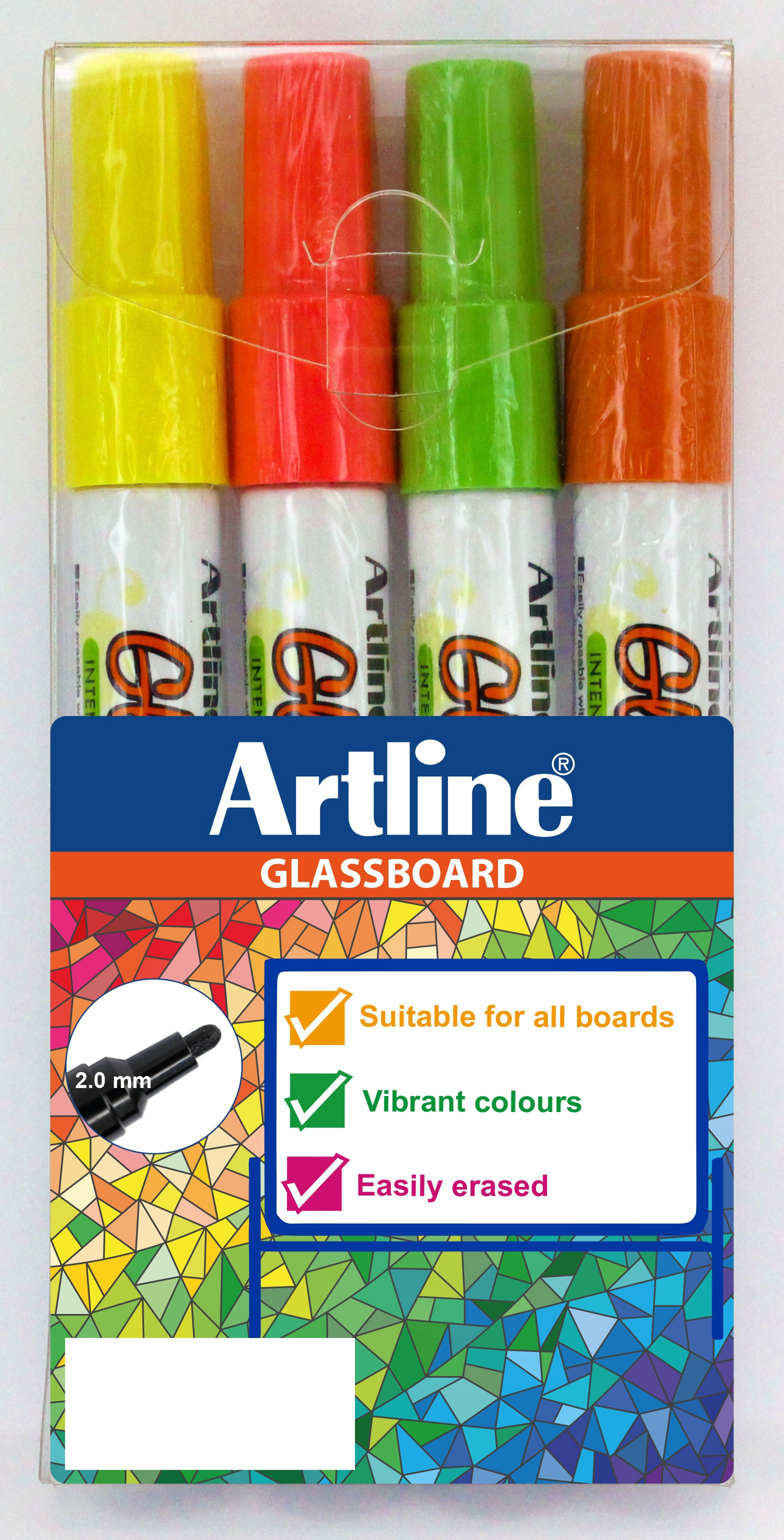 BildeArtline merkepenn for glasstavle. Sett nr.2. 4 farger/etui