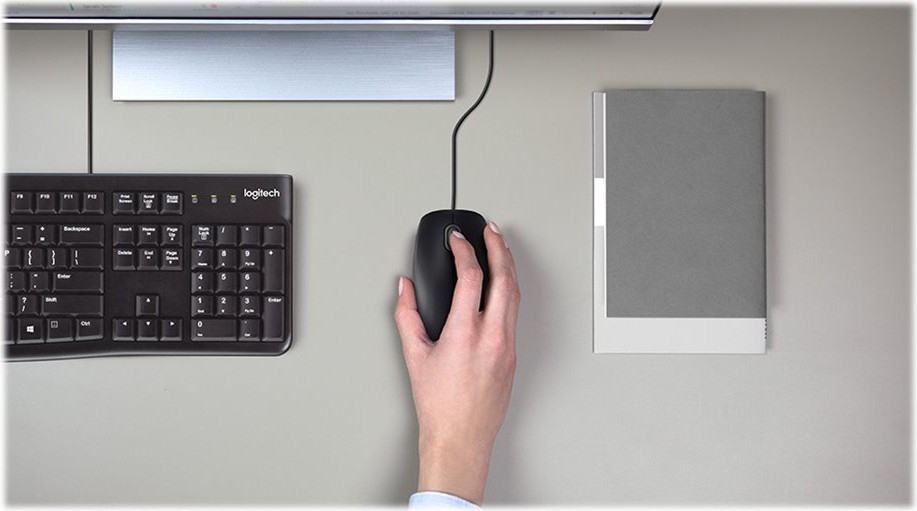 Logitech B110 Silent mus, Sort