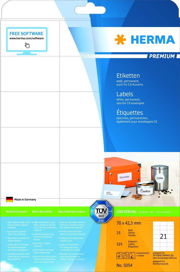 BildeHerma Etiketter Premium A4 70,0x42,3 (25)