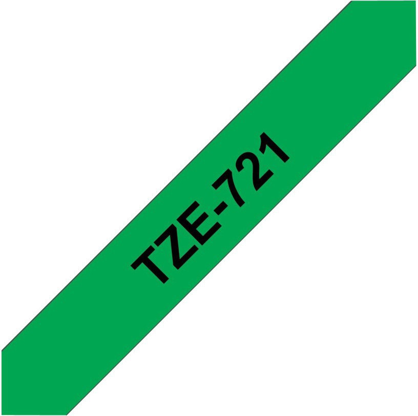 Brother Tape TZe-721 9mmx8m sort/grønn