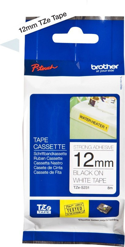 TZS-231 tape12mmx8m strong black/white