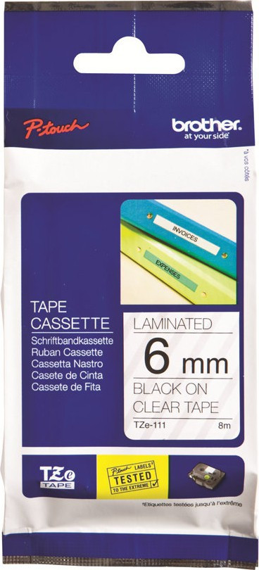 Brother TZe tape 6mmx8m black/clear