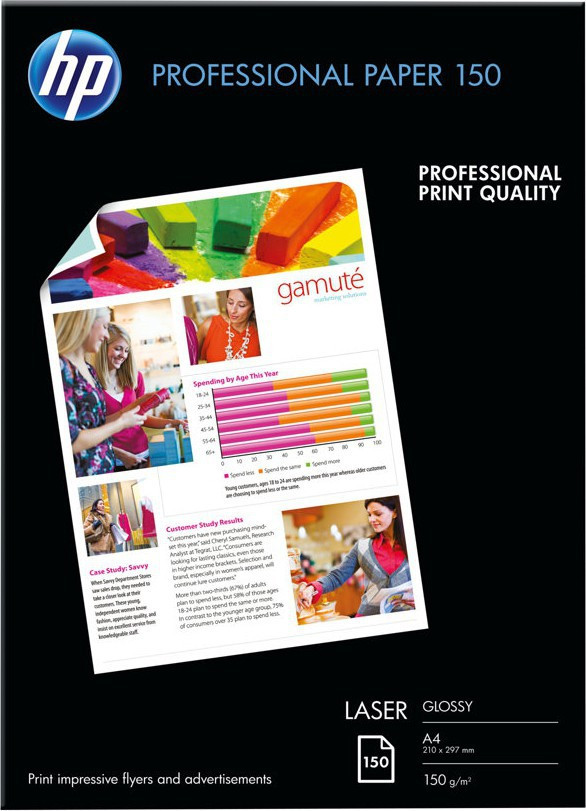 BildeHP A4 Papir Professional glossy laser 150g (250)