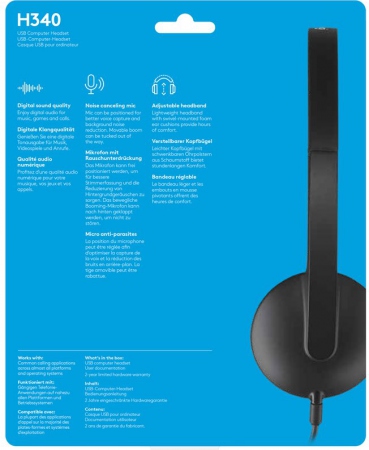 H340 USB Headset, Black