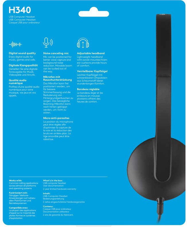 H340 USB Headset, Black