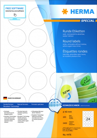 Herma Etiketter Movables A4  ~ 40mm (100)