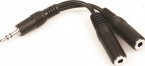 MiniJack Splitter 1-2, Black