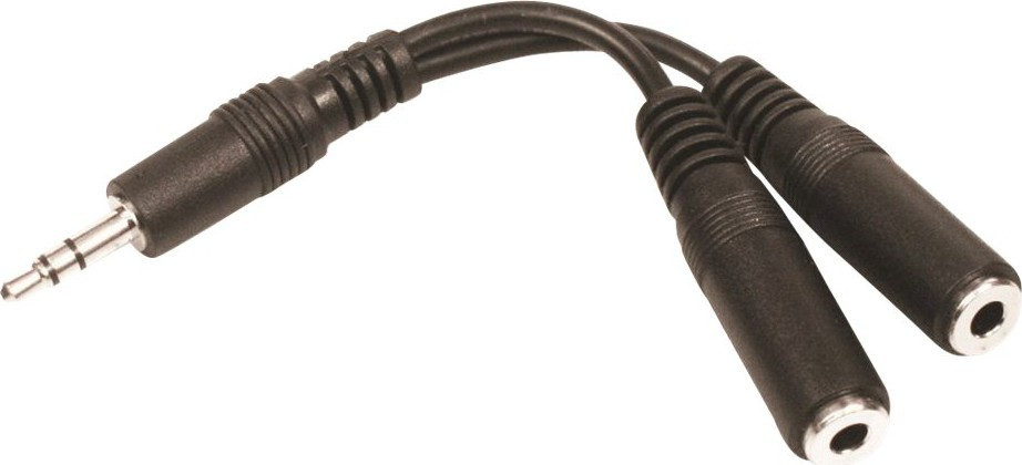 MiniJack Splitter 1-2, Black