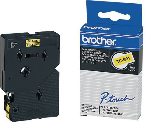 Brother TC tape 9mm black/white