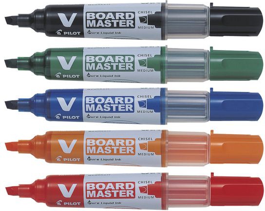 Pilot WB-penn V Board Master vinklet spiss BeGreen (fem farg