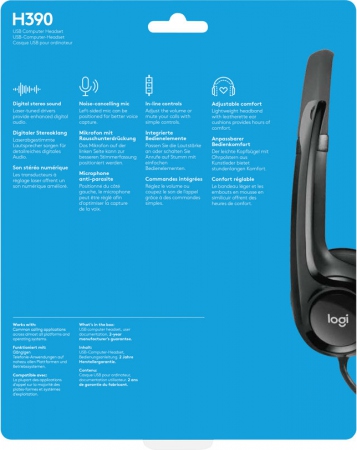 Logitech H390 USB PC Hodetelefon Sort