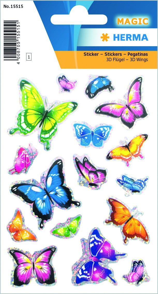 BildeHerma Klistremerker Magic butterflies 3D (1)