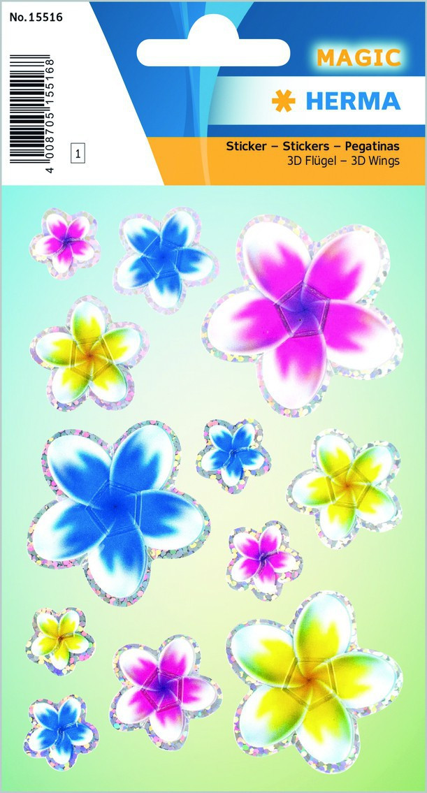 BildeHerma Klistremerker Magic Summer Flowers 3D (1)