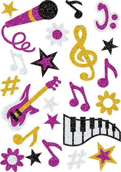 BildeHerma Klistremerker Magic Musikk glitter