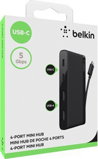 BildeBelkin USB-C 4-Port Mini Hub Sort