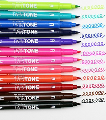 Marker Tombow TwinTone bright 0.3/0.8 (12)