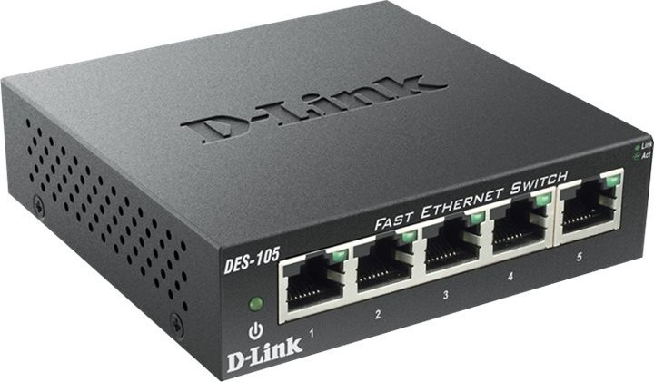 D-LINK 5-port 10/100 Metal Housing Deskt
