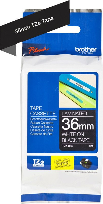 Brother TZe tape 36mmx8m white/black