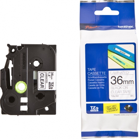 Brother TZe tape 36mmx8m black/clear