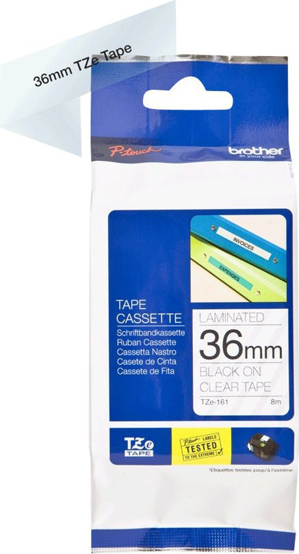 Brother TZe tape 36mmx8m black/clear