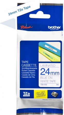 Brother TZe tape 24mmx8m blue/white