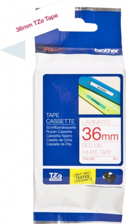 Brother TZe tape 36mmx8m red/white