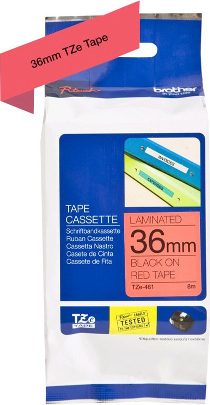 Brother TZe tape 36mmx8m black/red