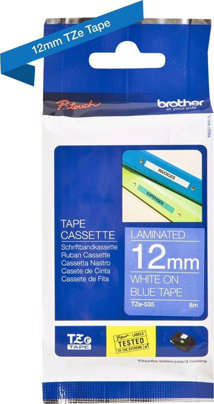 Brother TZe tape 12mmx8m white/blue