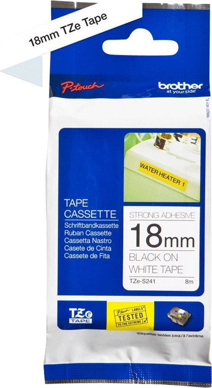 TZeS tape 18mmx8m strong black/white