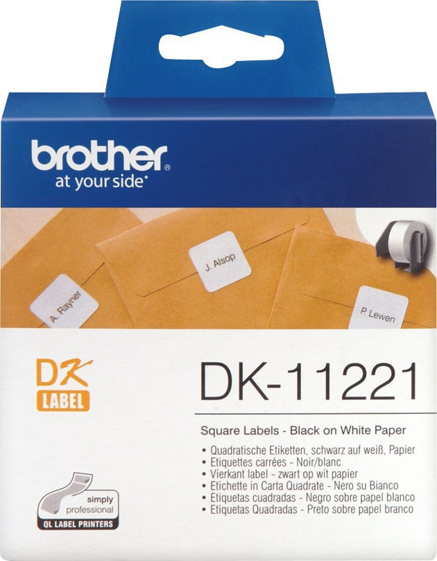 Brother Kvardratisk etikett 23x23mm hvit (1000)
