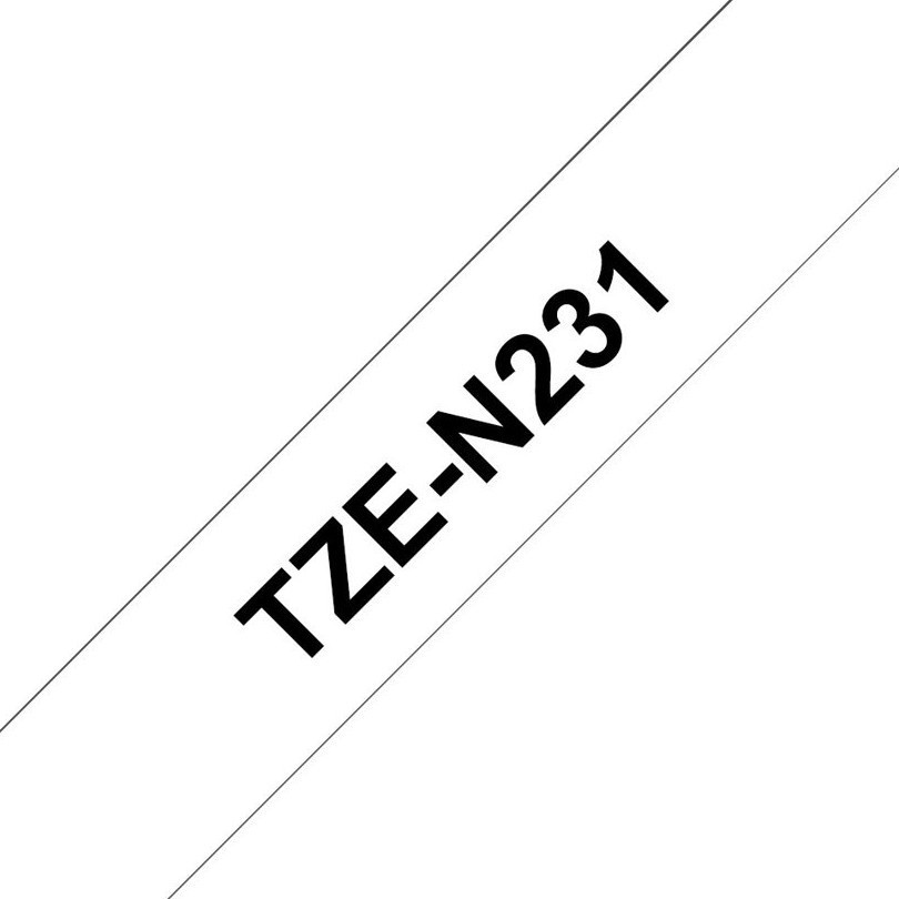 TZe tape 12mmx8m non laminated blck/wht