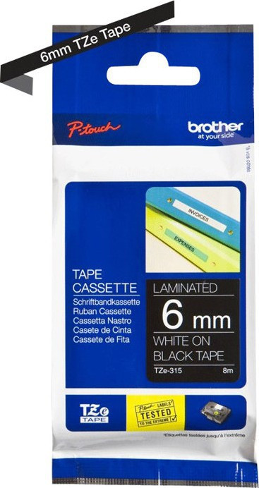 Brother TZe tape 6mmx8m white/black