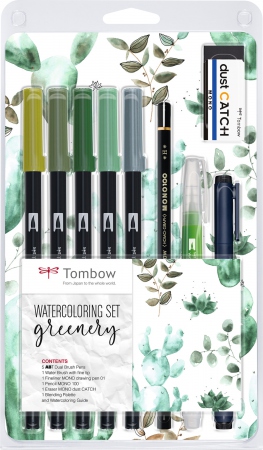 Tombow ABT Dual Brush sett Greenery farger (9)