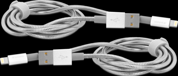 Verbatim 2-pk SYNC &amp; CHARGE LIGHTNING Kabel 1M Slv