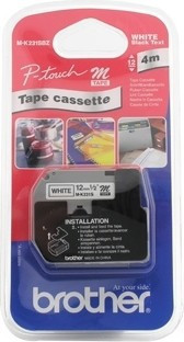 BildeBrother M-Tape Sort PÃ¥ Hvit 12mm (4m)
