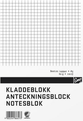 Kladdeblokk Emo A5 60G 100 Blad Ruter