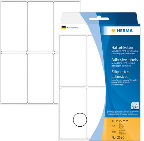 BildeHerma Etikett hvit 40x75