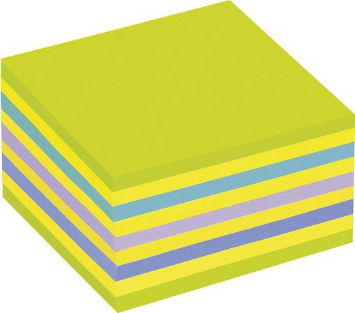 Post-it Klistrelapper 76x76 kubeblokk Lollipop grnn/bl