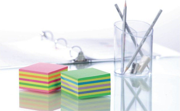 Post-it Klistrelapper 76x76 kubeblokk Lollipop grnn/bl