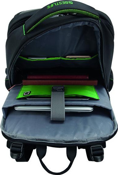 BestLife 17'' Gaming Ryggsekk Snake Eye, Sort/Grnn