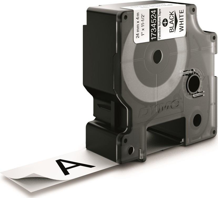 BildeDymo Label Nylon Sort på Hvit 24mm 3.5m S0773840