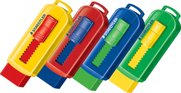 STAEDTLER Viskelr PVC fritt med fremskytings funksjon Ass.f