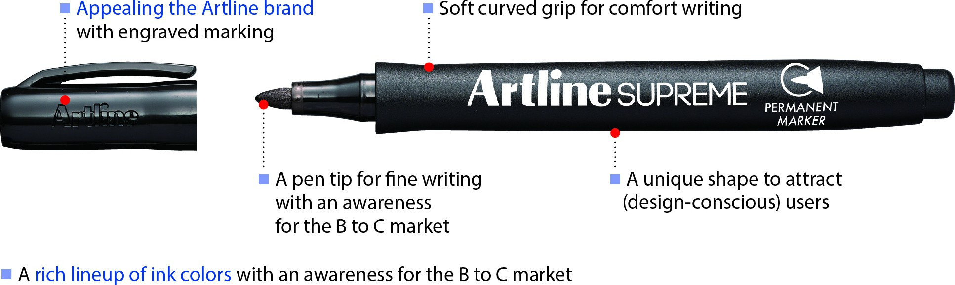Artline Permanent Merkepenn Supreme sort