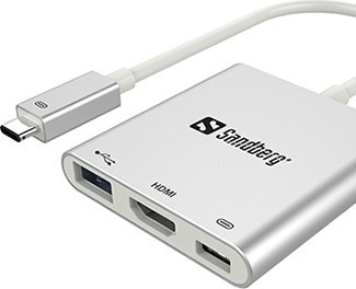 Sanderg USB-C Mini Dock HDMI+USB Hvit